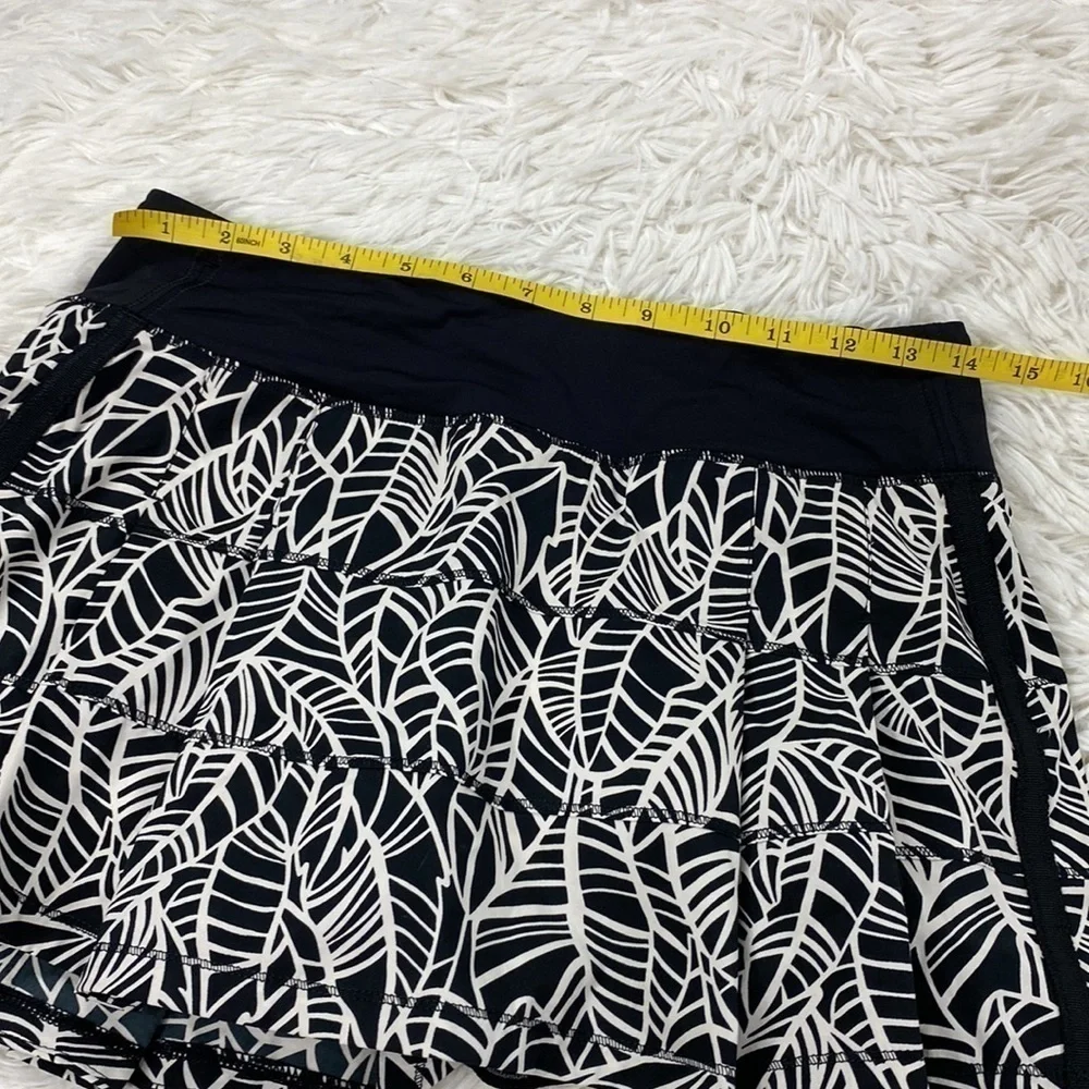 Lululemon Pace Rival Skirt *2-way Stretch (Regular) Pretty Palm Black Angel Wing